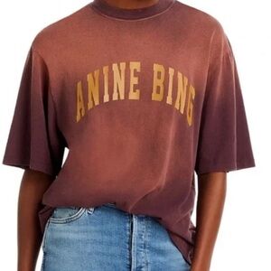 Anine Bing Avi Gradient Brown T-Shirt